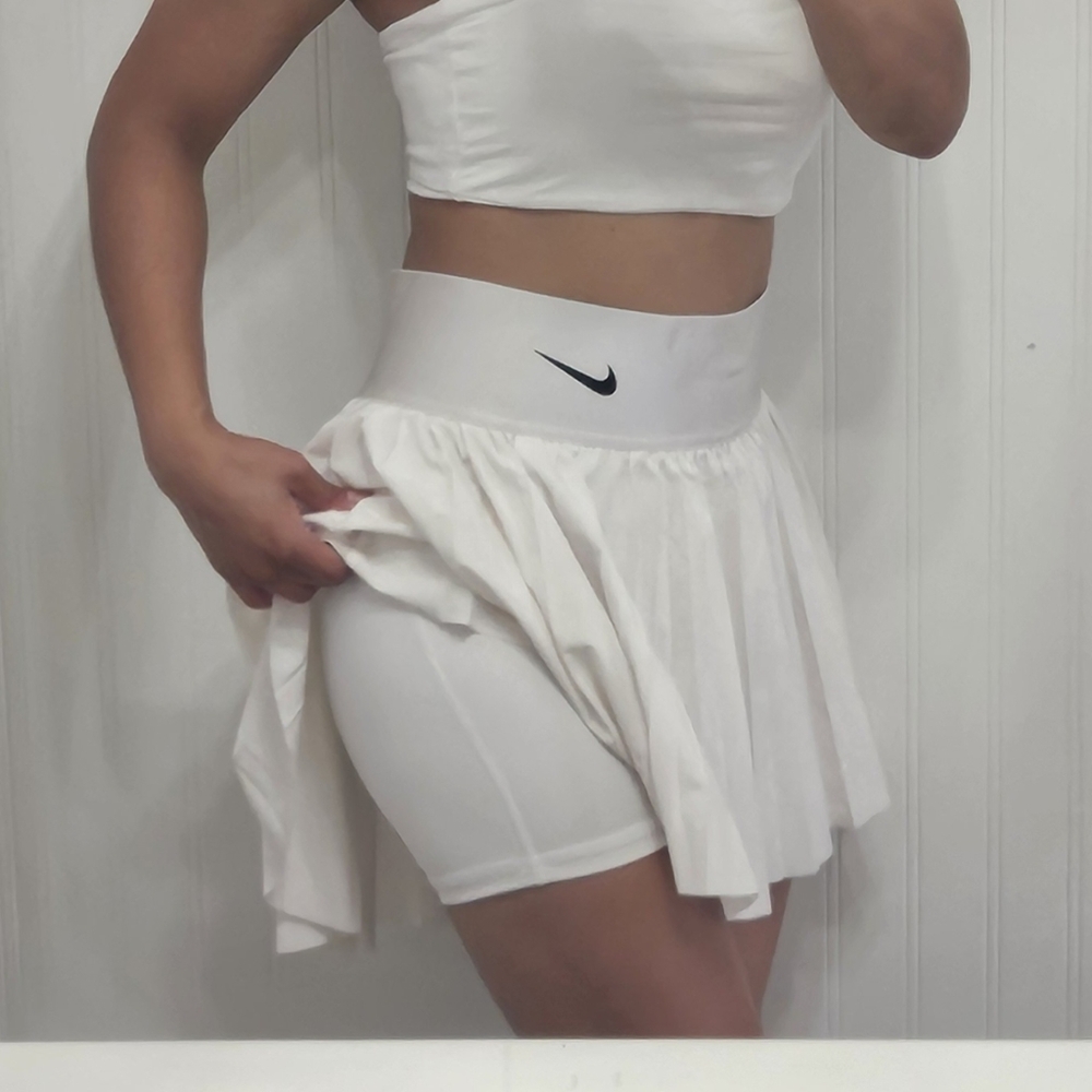 Nike NWOT White Skort Original Tennis High Low Pleated Skirt
